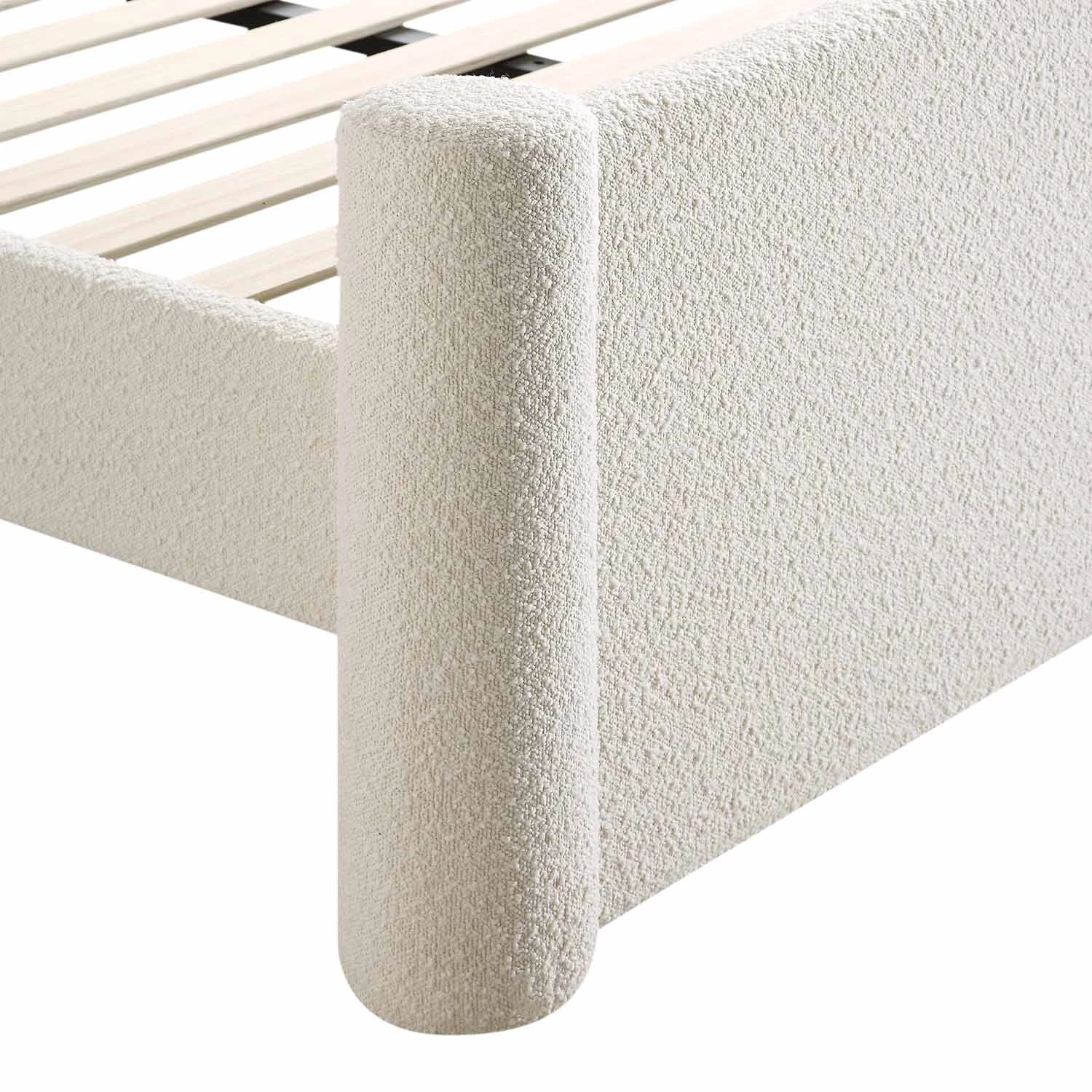 Galerie Beige Boucle Pillar Upholstered Bed 13 Galerie Beige Boucle Pillar Upholstered Bed - Image 11