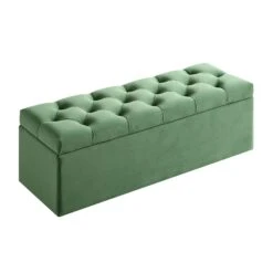 Leamington Deep-Buttoned Ottoman Storage Bench, Meadow Green Velvet 18 Leamington Deep-Buttoned Ottoman Storage Bench, Meadow Green Velvet -FINZ Furniture Shop ZX 2183 CUCU VEL WB2