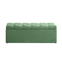Leamington Deep-Buttoned Ottoman Storage Bench, Meadow Green Velvet 16 Leamington Deep-Buttoned Ottoman Storage Bench, Meadow Green Velvet -FINZ Furniture Shop ZX 2183 CUCU VEL WB4