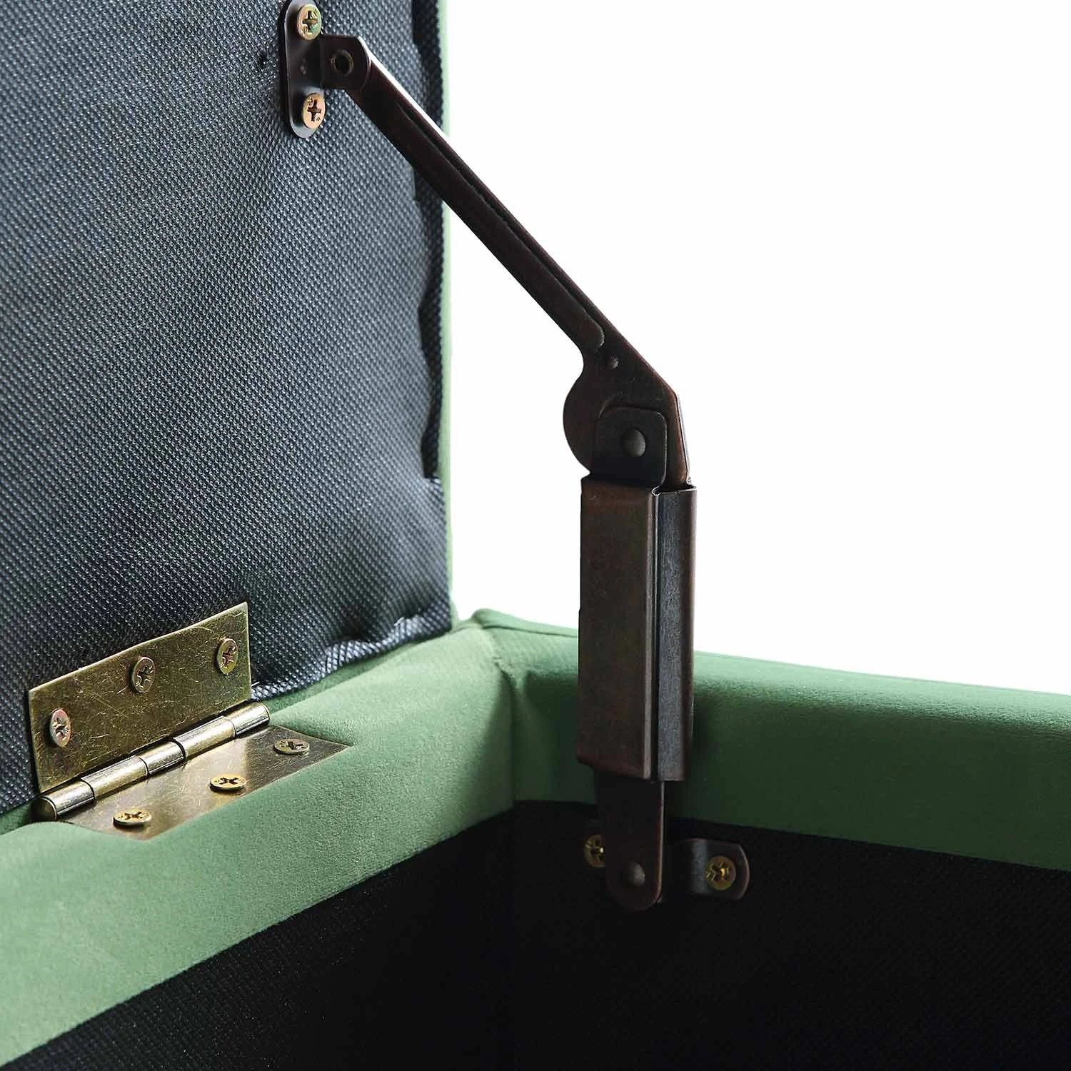 Leamington Deep-Buttoned Ottoman Storage Bench, Meadow Green Velvet 13 Leamington Deep-Buttoned Ottoman Storage Bench, Meadow Green Velvet - Image 11