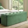 Leamington Deep-Buttoned Ottoman Storage Bench, Meadow Green Velvet 1 Leamington Deep-Buttoned Ottoman Storage Bench, Meadow Green Velvet -FINZ Furniture Shop ZX 2183 CUCU VEL main