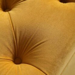 Leamington Deep-Buttoned Ottoman Storage Bench, Turmeric Yellow Velvet -FINZ Furniture Shop ZX 2183 MUST VEL detail1