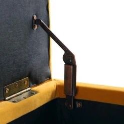 Leamington Deep-Buttoned Ottoman Storage Bench, Turmeric Yellow Velvet -FINZ Furniture Shop ZX 2183 MUST VEL detail2