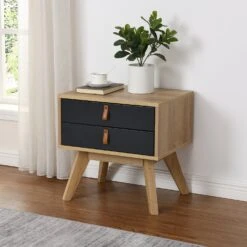 Tallis Two Tone Bedside Table With 2 Drawers