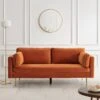 Pelham Orange Velvet Fabric Sofa 1 Pelham Orange Velvet Fabric Sofa -FINZ Furniture Shop c46521