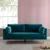 Pelham Teal Blue Velvet Fabric Sofa 2 Pelham Teal Blue Velvet Fabric Sofa -FINZ Furniture Shop c47741