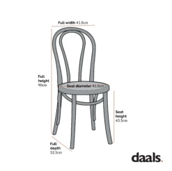 Camille Elm Wood And Rattan Bentwood Dining Chair, Distressed White 16 Camille Elm Wood And Rattan Bentwood Dining Chair, Distressed White -FINZ Furniture Shop dimensional drawings NOV 2022 DCH 002 f7925eac 65e3 478e a206 ef4d321f63ed