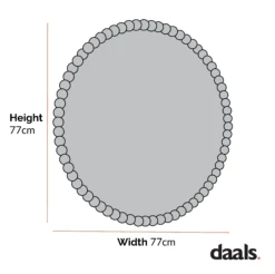 Luna Round Bobbin Wall Mirror 77 X 77 Cm, Washed White 13 Luna Round Bobbin Wall Mirror 77 X 77 Cm, Washed White -FINZ Furniture Shop dimensional drawings NOV 2022 MIRR 083