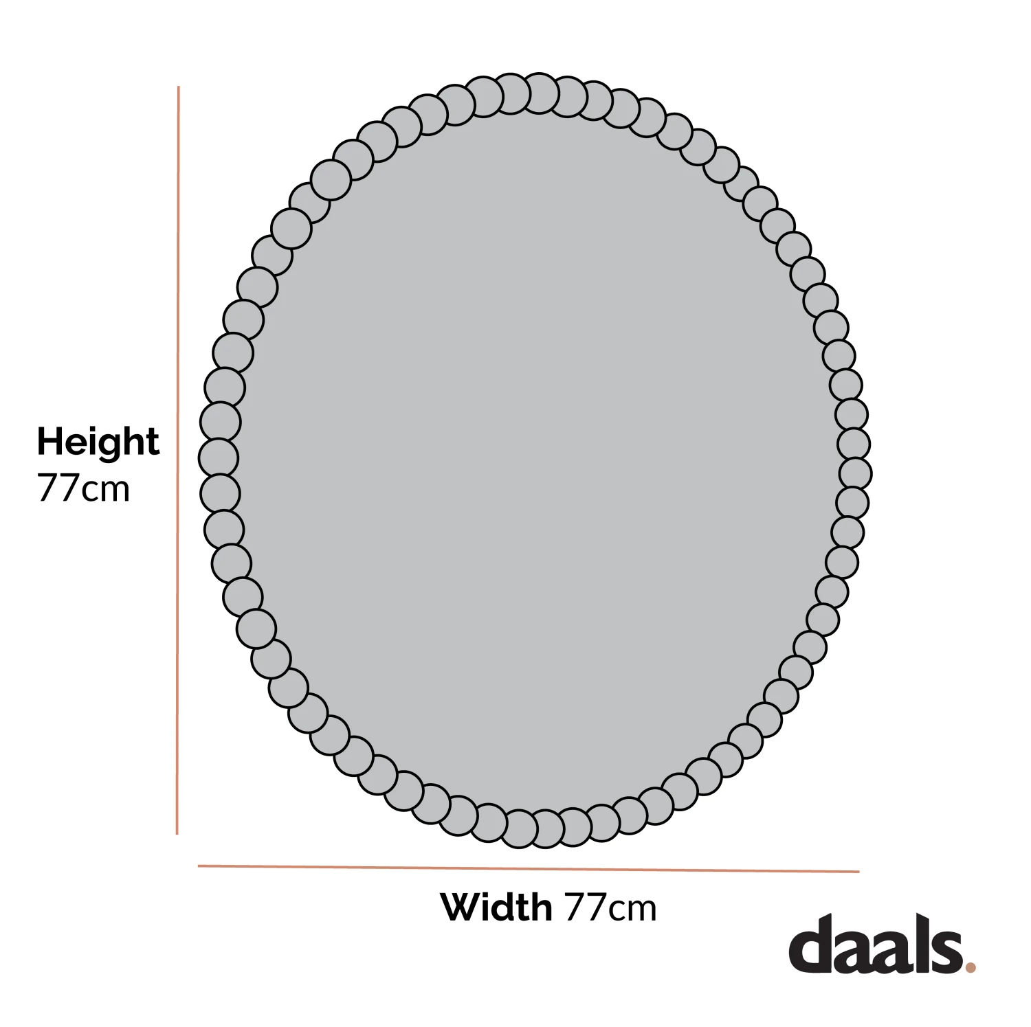 Luna Round Bobbin Wall Mirror 77 X 77 Cm, Washed White 6 Luna Round Bobbin Wall Mirror 77 X 77 Cm, Washed White - Image 4