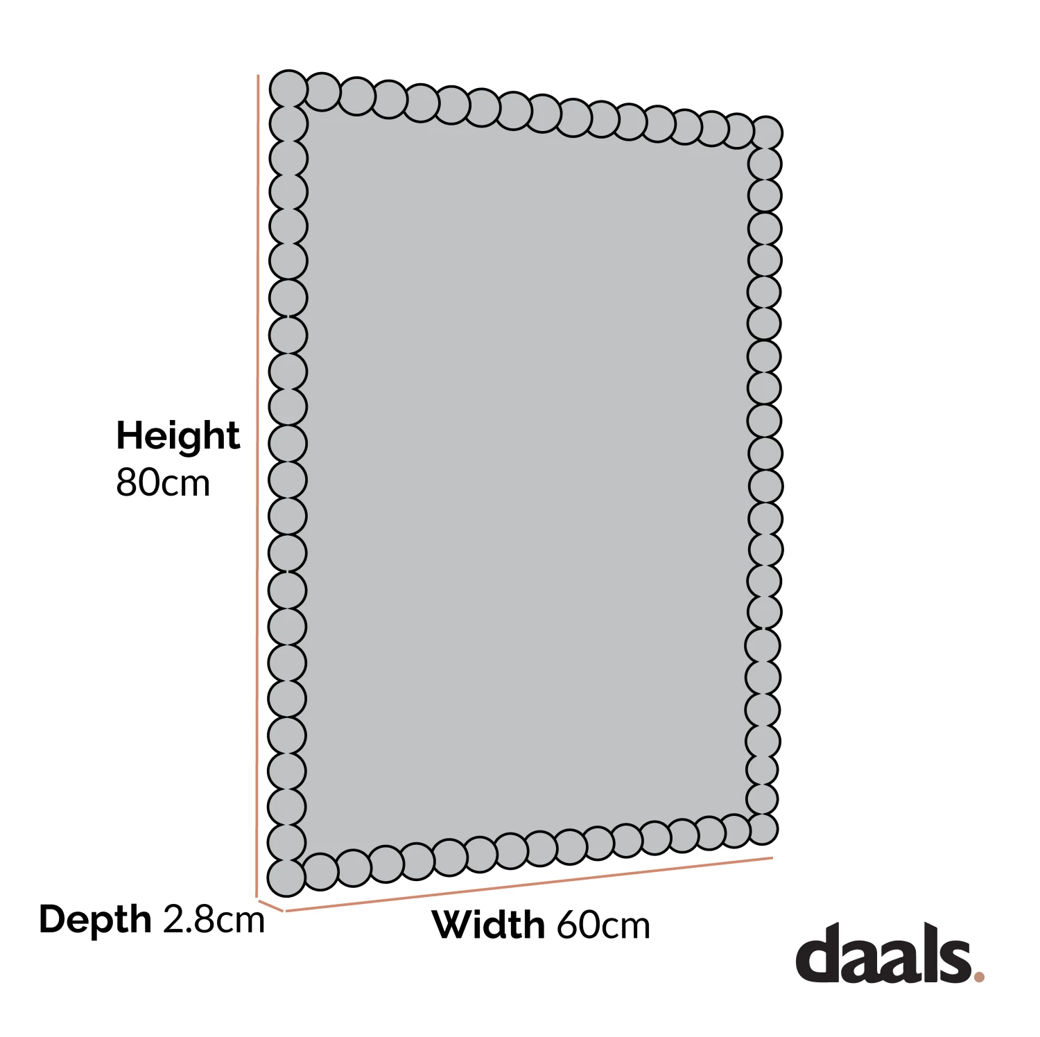 Luna Rectangular Bobbin Wall Mirror 80 X 60 Cm, Washed White 6 Luna Rectangular Bobbin Wall Mirror 80 X 60 Cm, Washed White - Image 4