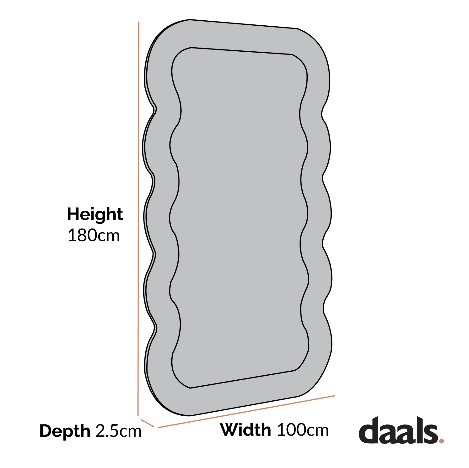 Venus Full Length Wave Mirror 180 X 100 Cm, Washed White 7 Venus Full Length Wave Mirror 180 X 100 Cm, Washed White - Image 5