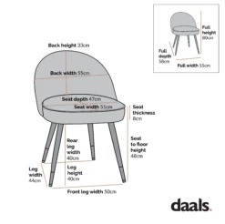 Miyae Set Of 2 Pleated Light Grey Velvet Upholstered Dining Chairs 16 Miyae Set Of 2 Pleated Light Grey Velvet Upholstered Dining Chairs -FINZ Furniture Shop dimensional drawings SEPT 2022 DCH 2144 13b637bb 0845 4686 9110 cd665946e02a