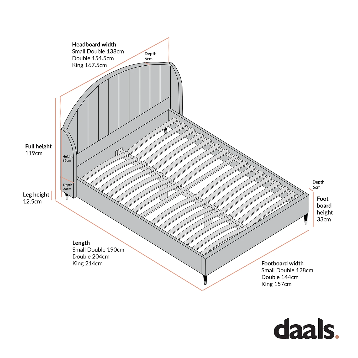 Eleanor White Boucle Upholstered Bed Frame With Domed Headboard 6 Eleanor White Boucle Upholstered Bed Frame With Domed Headboard - Image 4